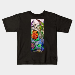 Red Lotus in a glass Garden by Julie Ann Stricklin Kids T-Shirt